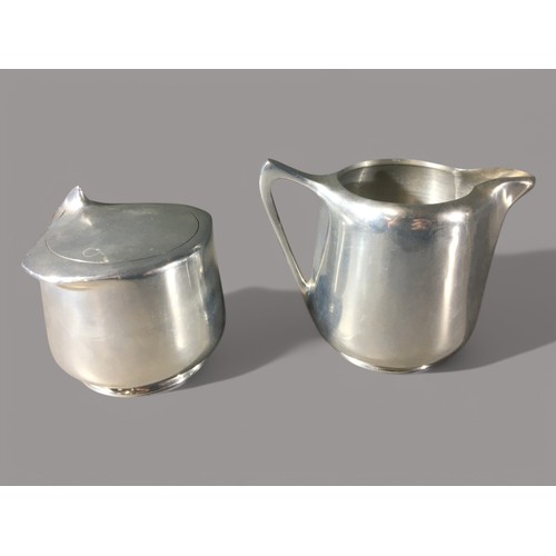 89 - Picquot Ware Aluminium Set to include the Stylish Sugar Pot- 4 x Pieces.