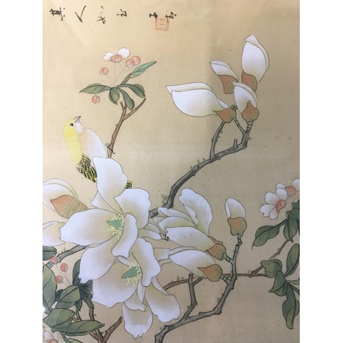 309 - Chinese Painted Silks and Silk Work Artworks 20th Century x 4. Largest H 51cm x W 41cm