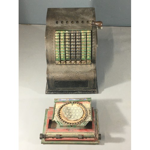 325 - Tin Plate Simplex Typewriter and an Antique Mechanical Calculator/Adding Machine. (Appears to be wor... 