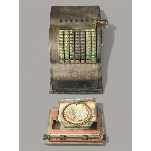 325 - Tin Plate Simplex Typewriter and an Antique Mechanical Calculator/Adding Machine. (Appears to be wor... 