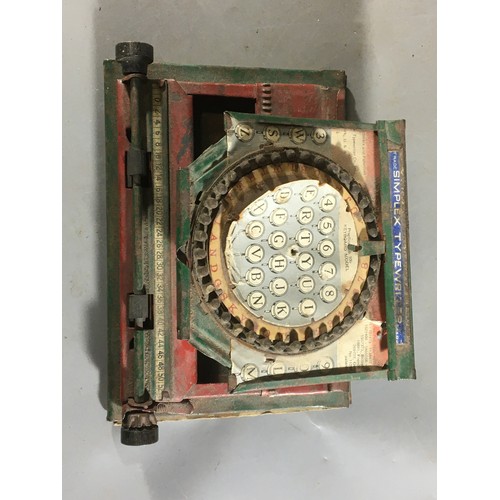 325 - Tin Plate Simplex Typewriter and an Antique Mechanical Calculator/Adding Machine. (Appears to be wor... 