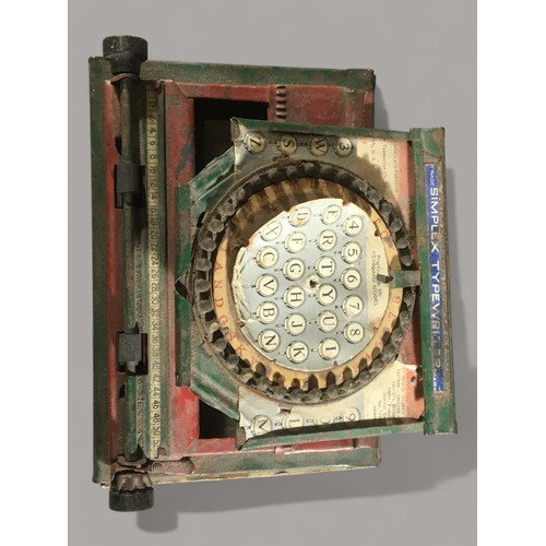 325 - Tin Plate Simplex Typewriter and an Antique Mechanical Calculator/Adding Machine. (Appears to be wor... 