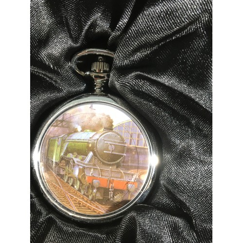 177 - 5x Train Related Pocket watches and 3 x Mens Wrist Watches.