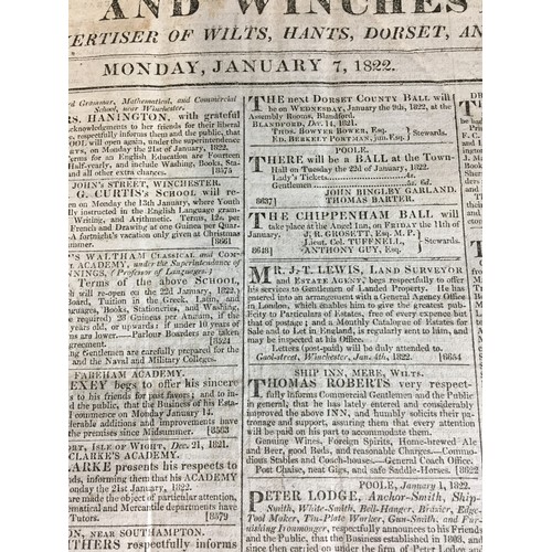 286 - Local Interest - 1822-23 Salisbury and Winchester Journal Bound into Hard Covered Large Tome.