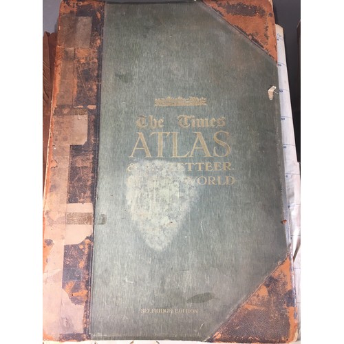 287 - 1922 Times Survey Atlas of the World and a 1920's Selfridge Edition Times Atlas and Gazeteer of the ... 