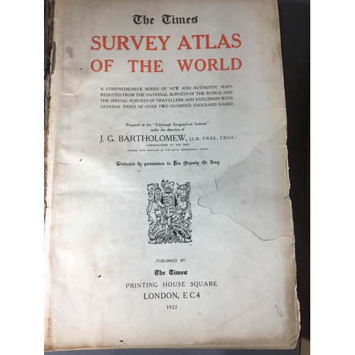 287 - 1922 Times Survey Atlas of the World and a 1920's Selfridge Edition Times Atlas and Gazeteer of the ... 