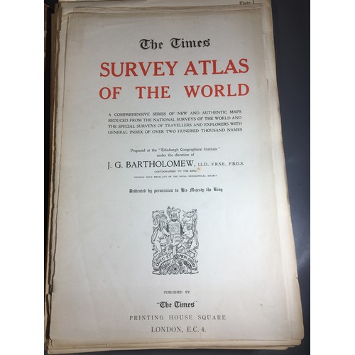 287 - 1922 Times Survey Atlas of the World and a 1920's Selfridge Edition Times Atlas and Gazeteer of the ... 