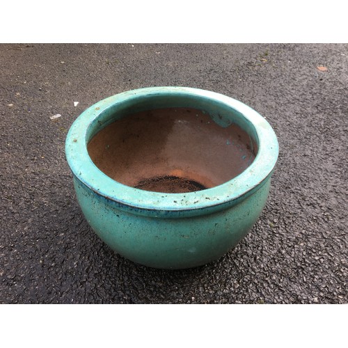 406 - Good Selection of Good Sized Gardening Ceramic/Earthenware Glazed Pots x 9.Largest 30cm x 39cm.... 