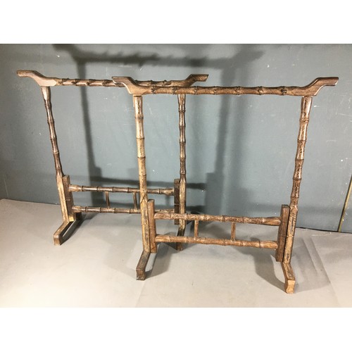 40 - Vintage Chinese Hardwood Brush Stands x 4. Bamboo Style Carving Decoration. H 47cm x W 48cm