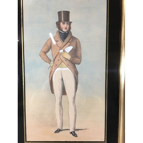 332 - Circa 1820 Pencil and Watercolour Full length Portrait of a Gentleman. Un-Signed Framed and Glazed.H... 