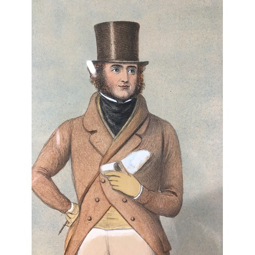 332 - Circa 1820 Pencil and Watercolour Full length Portrait of a Gentleman. Un-Signed Framed and Glazed.H... 