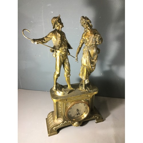 369 - An Attractive Oak Napoleon Hat Clock with Silvered Arabic Numeral Dial and Chimes, Spelter Figural C... 