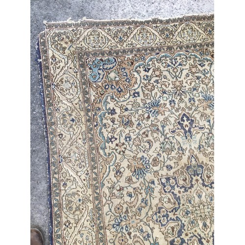 360 - Vintage Country House Persian Sultanabad Style Rug in Gold and Blue Tones.L 210cm x  W 140cm