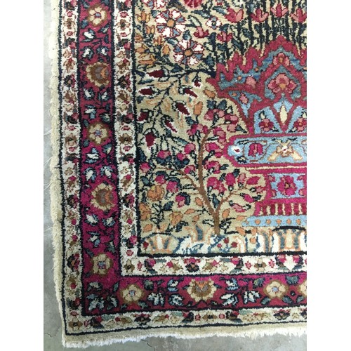 362 - Vintage Persian Vase and Flower Design Prayer Rug.