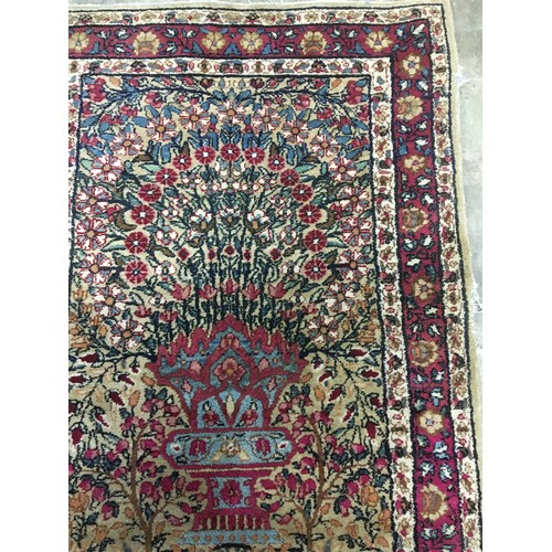 362 - Vintage Persian Vase and Flower Design Prayer Rug.