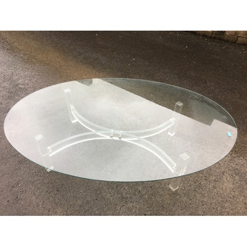 415 - Alessandro Albrizzi Style Mid Century Perspex and Glass Large Coffee Table.L 182cm X W 132cm x H 39c... 