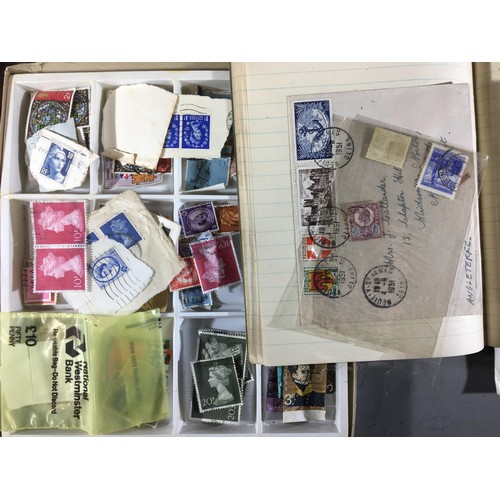 281 - Large Quantity of Loose Stamps, Postcards and Letters all in a Travel Case. Circa 1910 onwards Briti... 