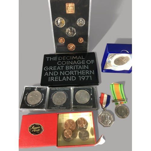 98 - Wide and Varied Coin and Notes Collection to include - Ancient Coins, Proof Set, Defense Medal With ... 