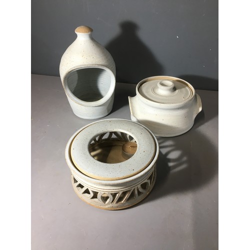 113 - Ray Hoole Studio Pottery Collection - in the Grey tones Graduated Lidded Pots, Graduated Jugs, Salt ... 