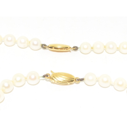 38 - Cultured Oyster Akoya Pearl necklace with a 9ct gold clasp together with a matching Bracelet