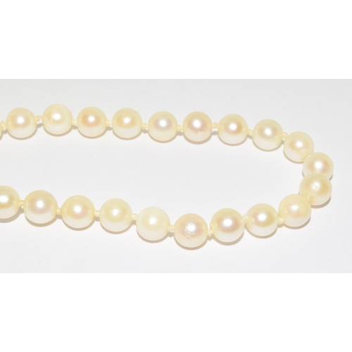 38 - Cultured Oyster Akoya Pearl necklace with a 9ct gold clasp together with a matching Bracelet