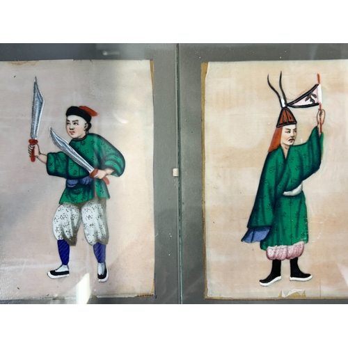 36 - A collection of five Chinese watercolours on Pith.Qing dynasty, 18th/19th century.Depicting Emperor ... 