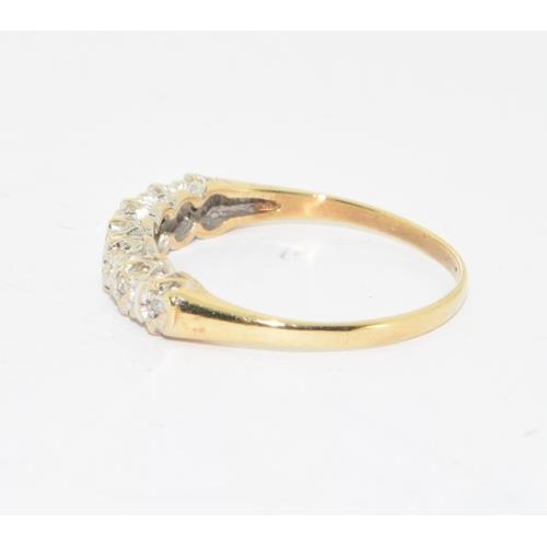 121 - 9ct gold ladies Diamond 1/2 eternity ring size L