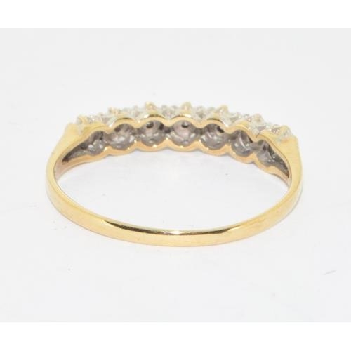 121 - 9ct gold ladies Diamond 1/2 eternity ring size L