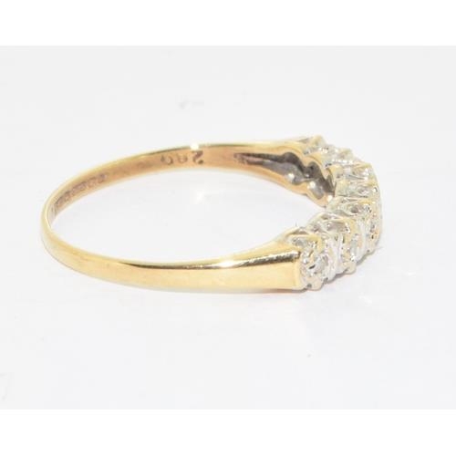 121 - 9ct gold ladies Diamond 1/2 eternity ring size L