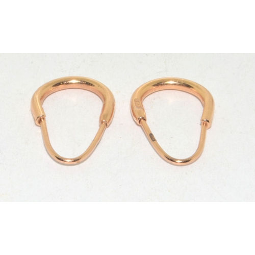 18 - 14ct gold ladies drop hoop earrings 1.8 grams