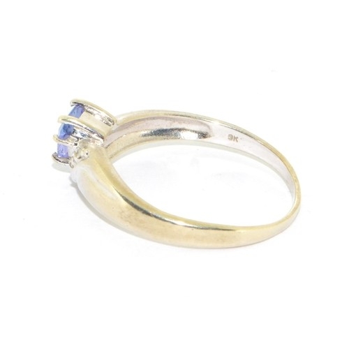 51 - 9ct white gold Tanzanite and Diamond ring size N