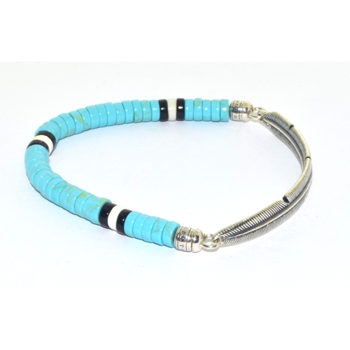 309 - Thomas Sabo Turquoise 925 silver Navaho designed bracelet 