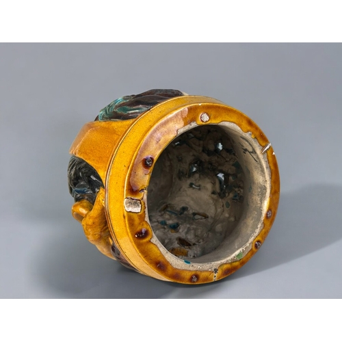 30 - A Chinese ceramic barrel-shape stool.Sancai glazed, decorated with a 'Tiger' amongst Pines.37 x 28cm... 