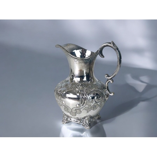 305 - Martin Hall & Co, Circa 1855 silver plate Tea & Coffee set.Chased & embossed with floral... 