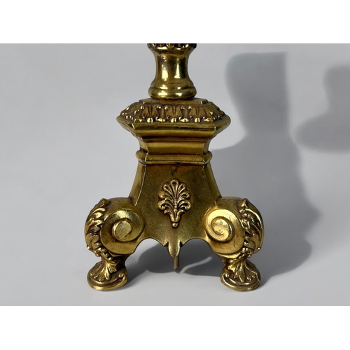 307 - A Continental gilt metal Baroque style lamp.Height - 54.5cm (21.5