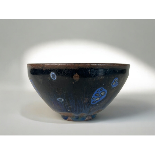 49 - A Chinese Jian Tenmoku glazed stoneware bowl.In the Song dynasty style. Age unknown.6.5 x 12.5cm... 