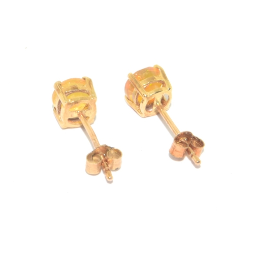 268 - 9ct gold Opal stud earrings on 9ct gold posts