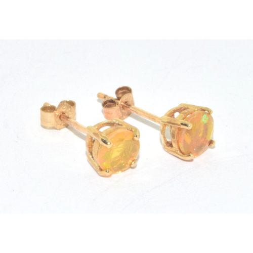 268 - 9ct gold Opal stud earrings on 9ct gold posts