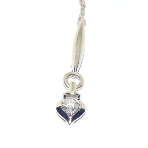 308 - 18ct white gold Diamond solitaire of 0.20cts pendant necklace on a 18ct white gold 40cm chain