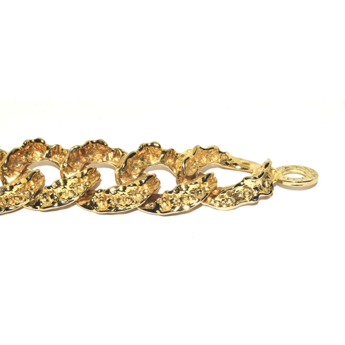 5 - Chunky Gold Tone designer nugget necklace and similar  bracelet, necklace is 40cm long