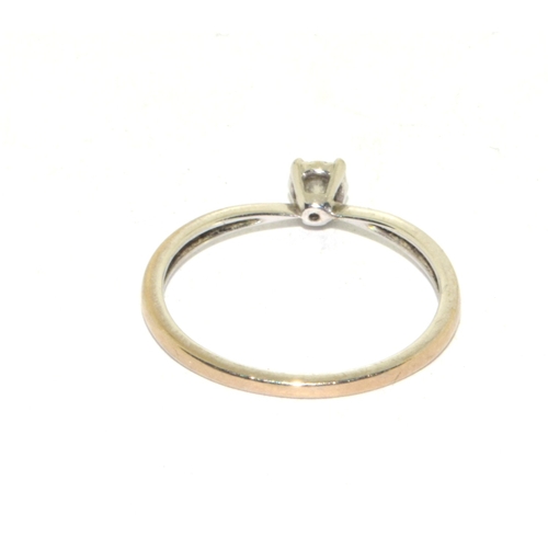 120 - 9ct white gold ladies Diamond solitaire ring with a brilliant cut diamond of approx 20 points size M