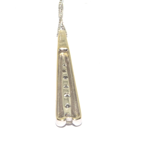 138 - 18ct white gold Diamond drop pendant hall marked as 0.25ct on a 9ct white gold chain of 44cm