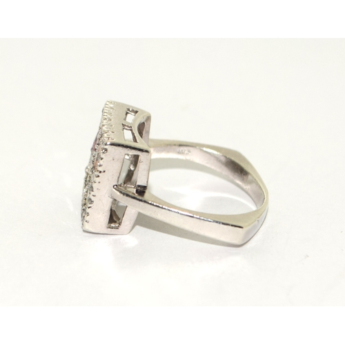 152 - Solid 925 silver Rainbow ring size T