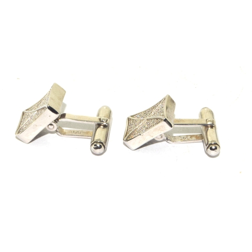 177 - Pair of silver and CZ cufflinks