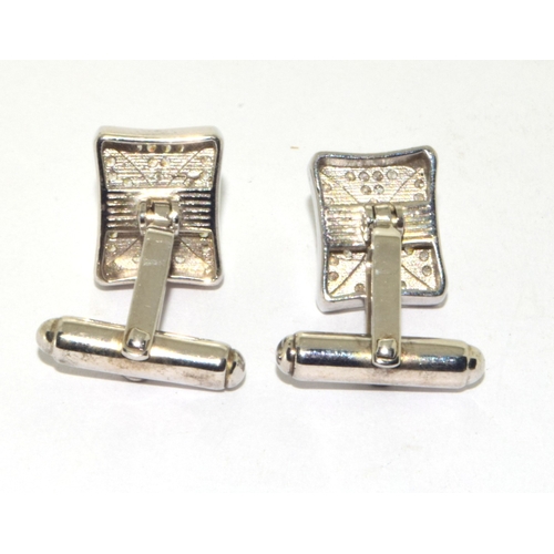 177 - Pair of silver and CZ cufflinks