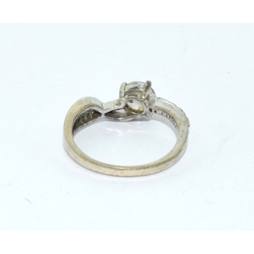 199 - 925 silver twist design solitaire ring size P