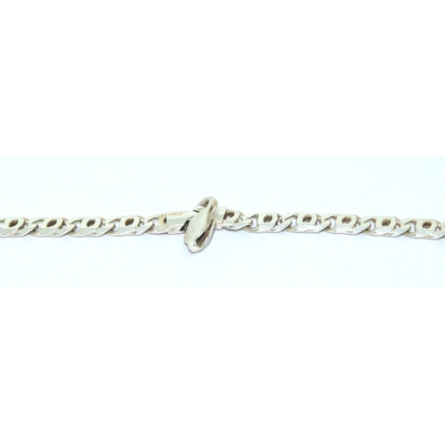 229 - 925 silver flat link neck chain with lobster claw catch 48 cm long 35 grams