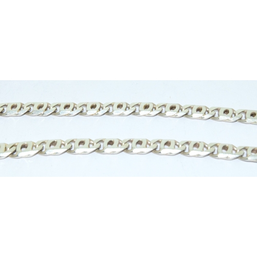 229 - 925 silver flat link neck chain with lobster claw catch 48 cm long 35 grams