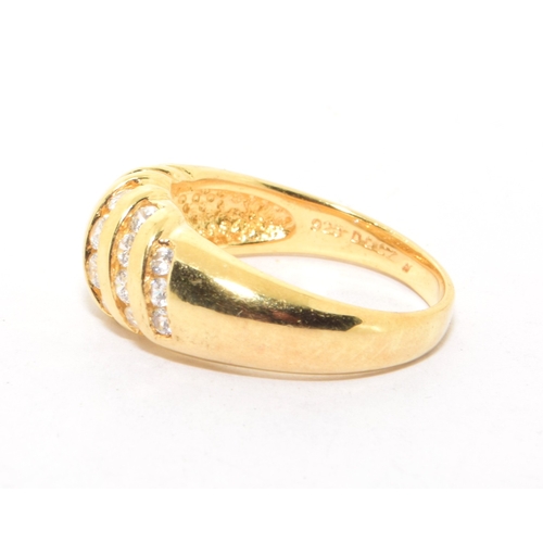 247 - 925 silver/gilt 6 pattern twist design ring size Q