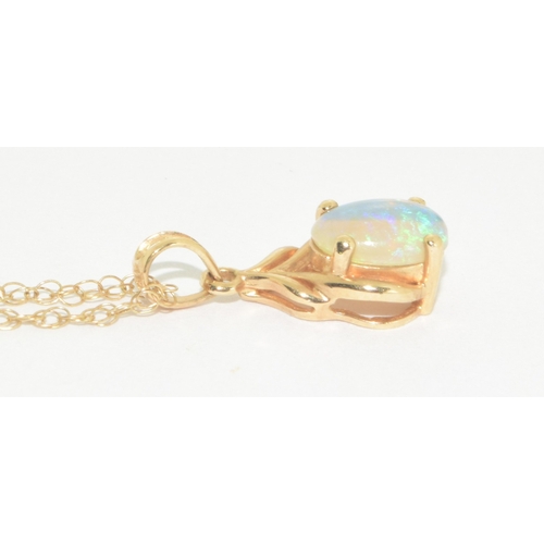 248 - 9ct gold Opal pendant necklace on a 9ct gold chain of 44cm